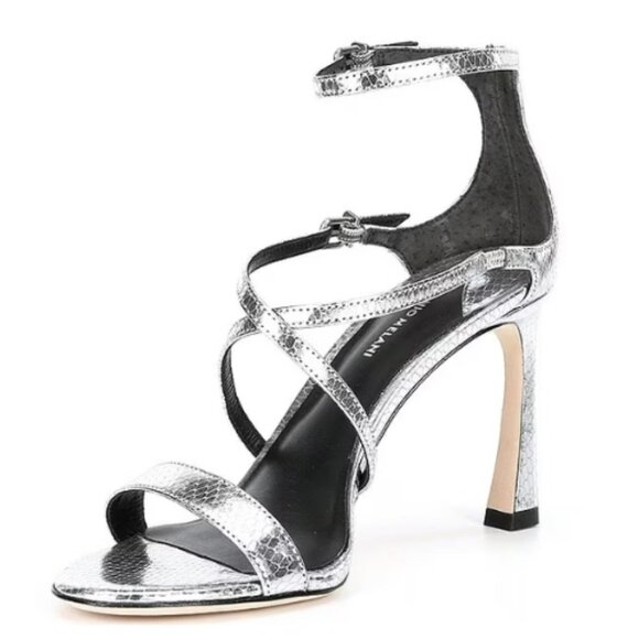NEW Antonio Melani Hadley Strappy Metallic Leather Sandals Sz. 10 - Picture 3 of 4